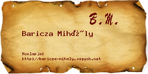 Baricza Mihály névjegykártya